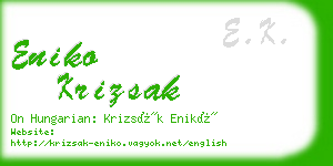 eniko krizsak business card